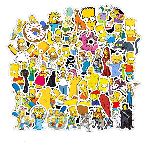 Product Cover The Simpsons Laptop Stickers Vinyl - Waterproof Decal Water Bottle Skateboard Guitar Travel Phone Case Door Luggage Car Bike Bicycle (50 pcs) Removable Not Repeat