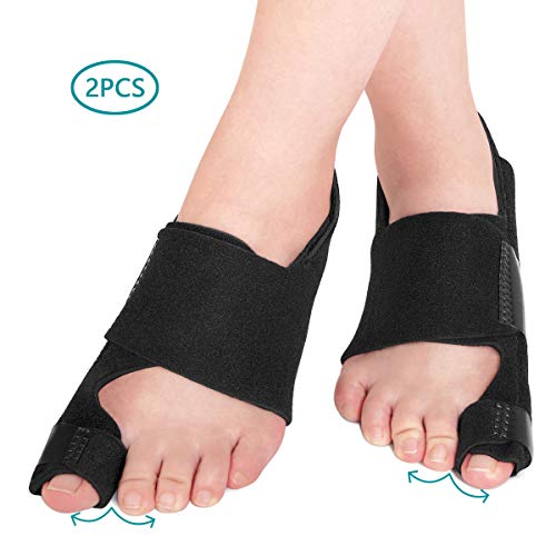 Product Cover AVIDDA Bunion Corrector and Bunion Relief, Bunion Splint Big Toe Straightener Corrector Foot Pain Relief for Hallux Valgus Bunion Support Brace for Men Women (One Size) Black 1 Pair