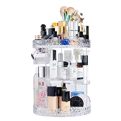 Product Cover Makeup Organizer 360-Degree Rotating Adjustable Multi-Function Acrylic Cosmetic Storage