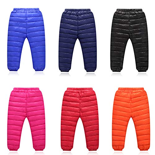 Product Cover BAOPTEIL Toddler Boys Girls Winter Outdoor Active Down Pants Warm Thick Down Trousers Windproof Snow Pants 2-8Y