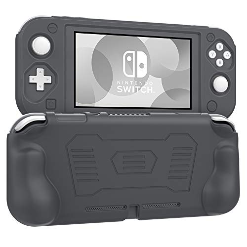 Product Cover MoKo Grip Case for Nintendo Switch Lite, Anti-Collision Non-Slip Shockproof Silicone Case Cover Shell for Protecting Nintendo Switch Lite 2019 - Gray