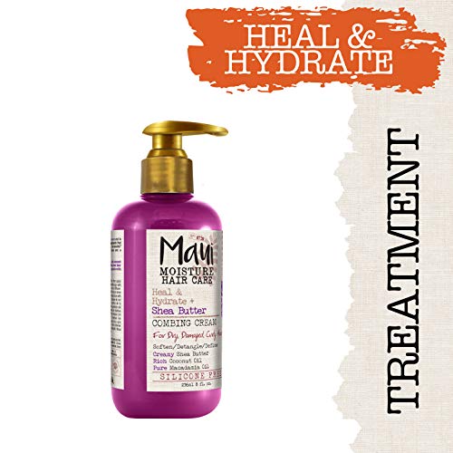 Product Cover Maui Moisture Heal & Hydrate + Shea Butter Vegan Combing Cream for Thick Curly Hair, Silicone- & Sulfate-Free  Leave-In Hair Treatment with Coconut & Macadamia Oils to Define Curls, 8 oz
