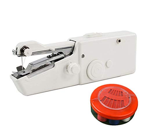 Product Cover Handheld Sewing Machine Portable Stitching Machine Cordless Sewing Machine Mini Stitch Craft Machine DIY Home Travel for Fabric Clothing Kids Cloth Pet Clothes (Battery Not Included) (2)