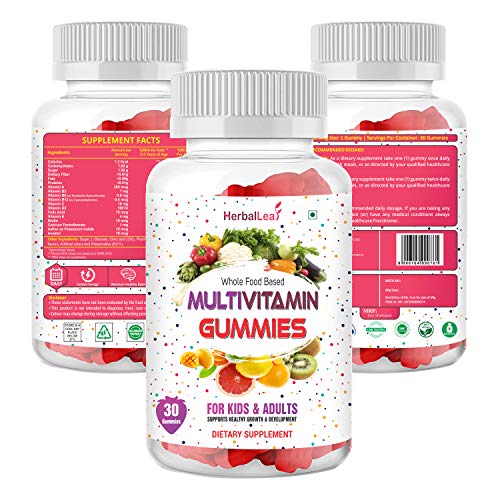 Product Cover HerbalLeaf Complete MultiVitamin for Kids & Adults Supports Healthy Growth & Development - 30 Gummies (1)