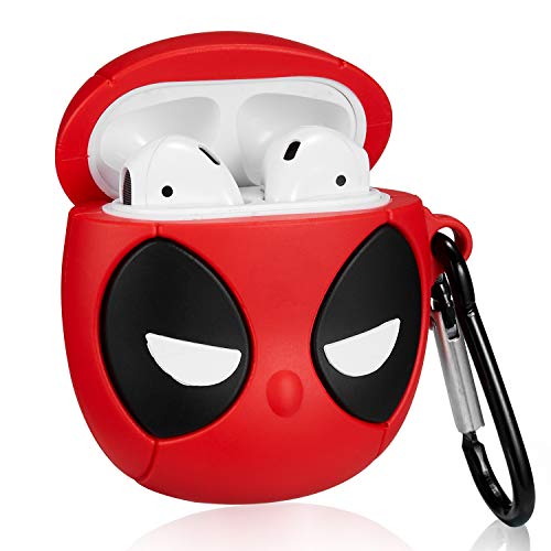 Product Cover Gift-Hero Compatible with Airpods 1&2 Silicone Cute Case,Cartoon Fun Funny Cool Kawaii Design Designer Kits Character Skin Fashion Stylish Chic Cover for Girls Boys Kids Teens Air pods (3D Deadman)
