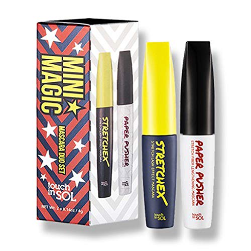 Product Cover TOUCH IN SOL Mini Magic Mascara Duo Set (Stretch EX 4g + Paper Pusher 4g) - Dramatic Culting Effect, Long and Volumiinous Eyelashes Makeup