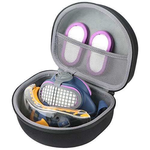 Product Cover co2crea Hard Travel Replacement Case for GVS SPR457 / SPR451 Elipse P100 Half Mask Respirator + DEWALT DPG82-11 / DPG82-11CTR Concealer Clear Anti-Fog Dual Mold Safety Goggle