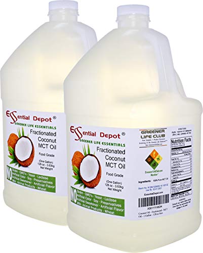Product Cover Coconut Oil - Fractionated - MCT Oil - Food Grade - 2 Gallons - 256 oz - 2 x 1 Gallon Containers -