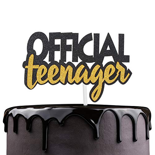Product Cover Official Teenager 13 Birthday Cake Topper - Boys Girls 13th Birthday Ceremony Glitter Cake Décor - Thirteen Years Old Birthday Party Decoration