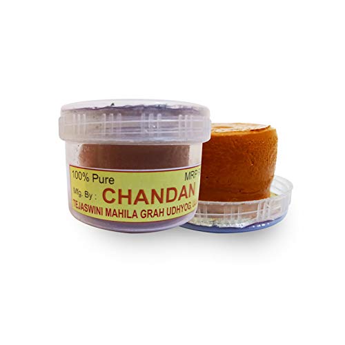 Product Cover TEJASWINI MAHILA GRAH UDHYOG 100% Pure Herbal Kesher Chandan Tilak/Tika Paste, 1 Jar of 100 Gram
