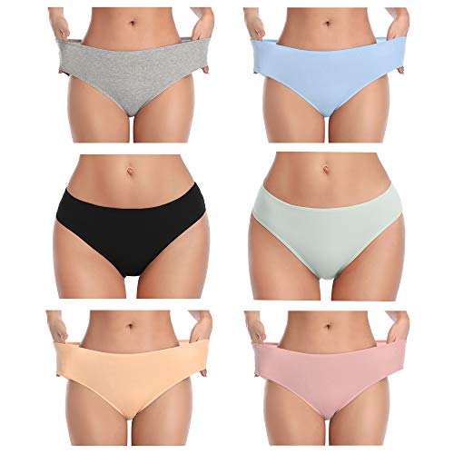Product Cover MISSWHO Underwear Women Cotton Soft Bikini Panties Breathable Stretchy Hipster Low Waist Briefs for Ladies (Multicolor)