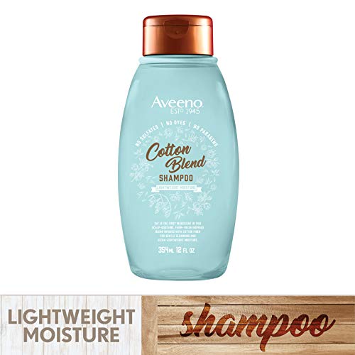 Product Cover Aveeno Cotton Blend Sulfate-Free Shampoo for Light Moisture & Soothed Scalp, Gentle Cleansing Shampoo with Nourishing Oat, Paraben- & Dye-Free, 12 fl. oz