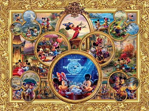 Product Cover Ceaco Thomas Kinkade The Disney Collection Mickey's 90th Birthday Collage Jigsaw Puzzle, 1500 Pieces