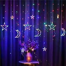 Product Cover Myra Plastic 6 Stars and 3 Moons Curtain String Lights for Bedroom, Party, Christmas, Decorations for The Home (Multicolour)