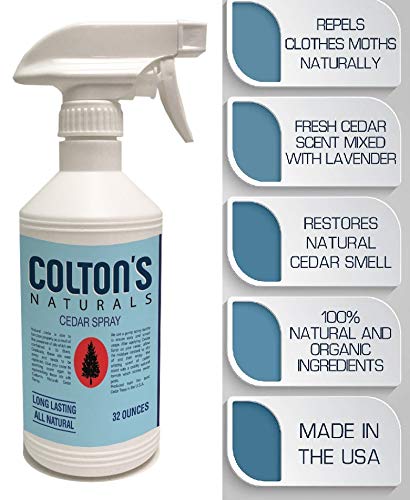 Product Cover Colton's Naturals Cedar Spray W/with Lavender Extract - Non-Chemical Wood Protection - for Cedar Wood - Restores Scent - Moth Removal Closets & Drawers (32 oz)