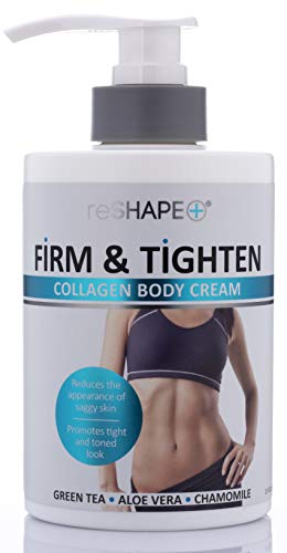 Product Cover Collagen Body Cream Moisturizing, Tightening Cellulite Cream Improves Elasticity, Plumps Sagging Skin Paraben- & Cruelty-Free Body Lotion with Green Tea, Aloe Vera, Chamomile by Reshape, 15 oz.