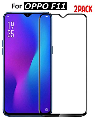Product Cover Aiden's Collection 2 Pack 11D Tempered Glass Screen Protector For Oppo F11 (Black) Edge to Edge Full Screen Coverage With Easy Cleaning Kit