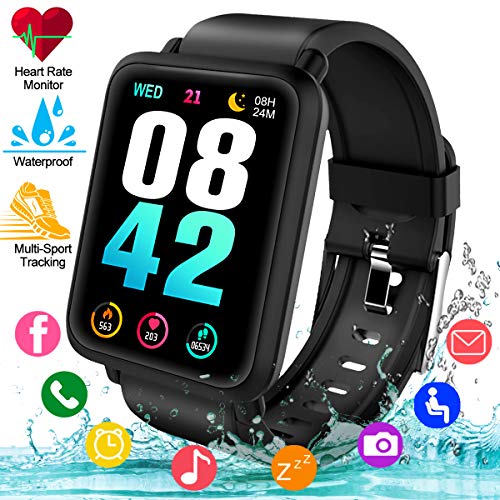 Product Cover Smart Watch, Waterproof Smartwatch for Android Phones, Sport Fitness Watch with Heart Rate Sleep Monitor Activity Fitness Tracker Watch with Pedometer Calorie Compatiable for Samsung iOS Women Men