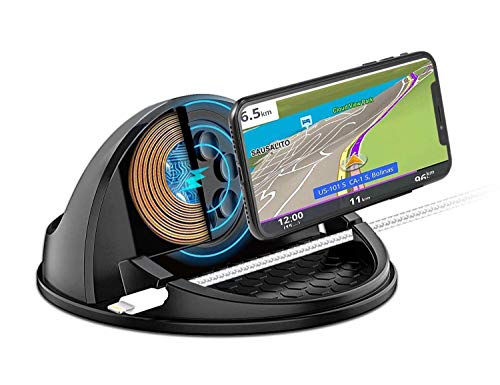 Product Cover Qi Wireless Car Charger Mount,Silicone Suction Cup Phone Holder for Car Dashboards Home Office Car Wireless Charger Stand for iPhone11Pro/Max/XR/X/XS Samsung S9/S10 GPS Devices Clip Car Festival Gifts