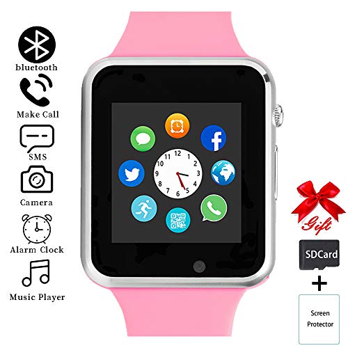 Product Cover Smart Watch,Unlocked Smartwatch Compatible with Bluetooth/Android/iOS (Partial Functions) Touchscreen Call Text Camera Music Player Notification Sync Smart Watches for Women Men Kids (Lightpink)