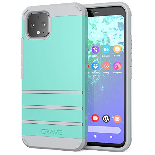 Product Cover Pixel 4 Case, Crave Strong Guard Heavy-Duty Protection Series Case for Google Pixel 4 - Mint/Grey
