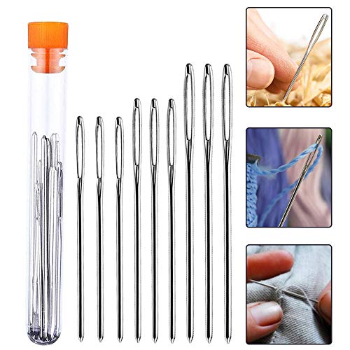 Product Cover JimmyLIN 9Pack -3 Sizes -Large-Eye Blunt Needles,Embroidery Needle Cross Stitch Quilting Yarn Hand Sewing Needles Knitting Tapestry Darning Crafting Needles Weaving Stringing Leather Craft (B)