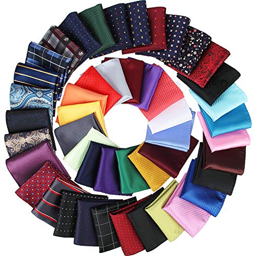 Product Cover 47 Pieces Men Pocket Square Handkerchief Soft Colored Hankies for Party Wedding