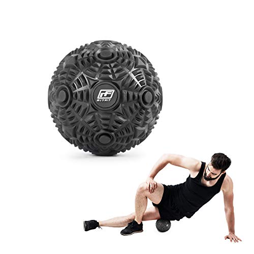 Product Cover RitFit Deep Tissue Massage Ball Roller - 4.7-Inch Mobility Balls for Exercise and Recovery - Max Muscle Ball for Trigger Point and Myofascial Release, Include Free Carry Bag