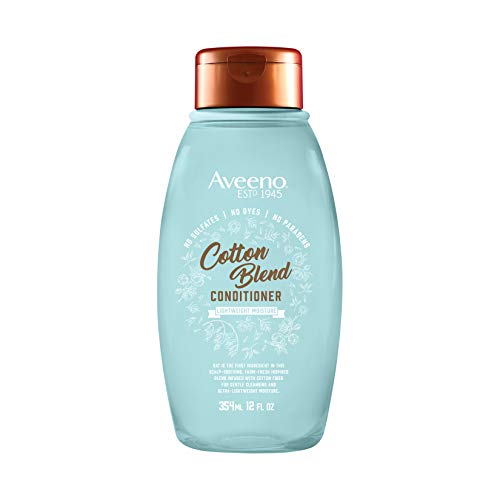 Product Cover Aveeno Cotton Blend Sulfate-Free Conditioner with for Light Moisture & Soothed Scalp, Gentle Cleansing Conditioner with Nourishing Oat, Paraben- & Dye-Free, 12 fl. Oz
