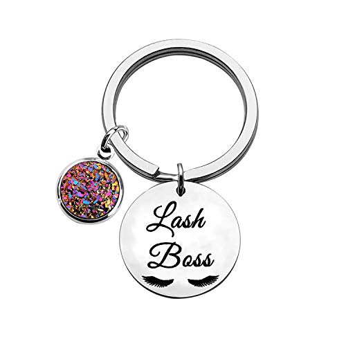 Product Cover KUIYAI Lash Boss Keychain Beauty Lashes Girl Keychain Eyelashes Artist Gift (Lash Boss Keychain)