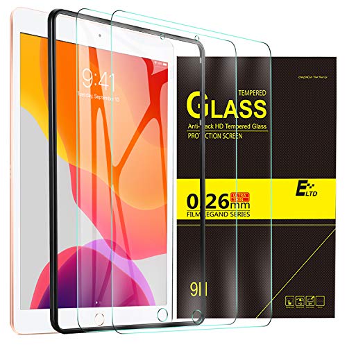Product Cover ELTD (2Pack) Screen Protector for Apple iPad 10.2 inches/New ipad 10.2 HD Tempered Glass Screen Protector for The New iPad 10.2 2019 Release Tablet