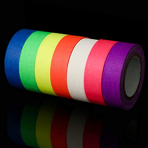 Product Cover UV Blacklight Reactive - 0.59 × 33ft - Fluorescent Cloth Tape for Glow Party, Neon Party Tape (7 Colors)