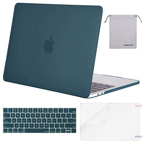 Product Cover MOSISO MacBook Pro 13 inch Case 2019 2018 2017 2016 Release A2159 A1989 A1706 A1708, Plastic Hard Shell &Keyboard Cover &Screen Protector &Storage Bag Compatible with MacBook Pro 13, Deep Teal