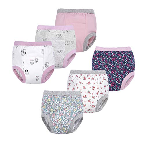 Product Cover BIG ELEPHANT Baby Girls' Toddler Potty 6 Pack Padded Pure Cotton Pee Training Pants Underwear