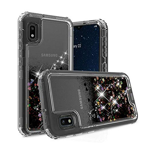 Product Cover Wydan Case for Samsung Galaxy A10E - Liquid Glitter Bling Heavy Duty Hybrid Shockproof Phone Cover