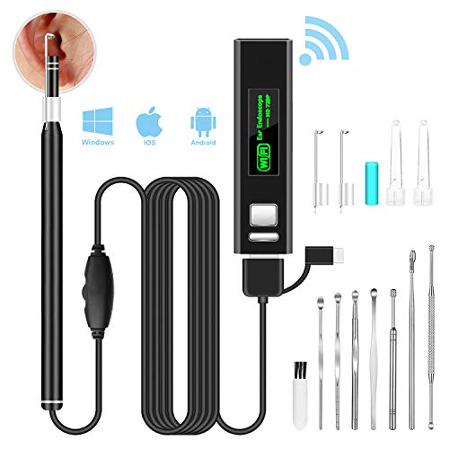 Product Cover VITCOCO WiFi Ear Otoscope, Wireless Digital Ear Endoscope 1.3MP 720HD Ear Scope Camera with 6 Adjustable LED, Portable Visual Ear Wax Removal Tool for iPhone Android Smartphone Windows & Mac