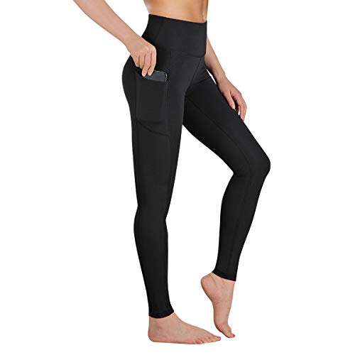 Product Cover Gimdumasa High Waist Yoga Pants with Pockets Tummy Control Workout Pants for Womens 4 Way Stretch Yoga Leggings with Pockets for Sport Gym GI188 (Black, L)