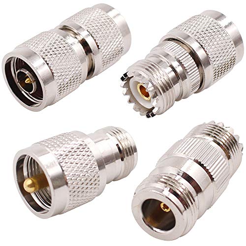 Product Cover exgoofit N Male/Female to UHF PL-259 SO-239 M/F 4 in 1 Straight Adapter RF Coaxial Adapter Connector Kit