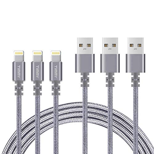 Product Cover TIMMY iPhone Charger 3PACK 6Feet Nylon Braided Long USB Fast Charging Cable High Speed Connector Data Sync Transfer Cord Compatible with iPhone Xs Max/X/8/7/Plus/6S/6/SE/5S iPad