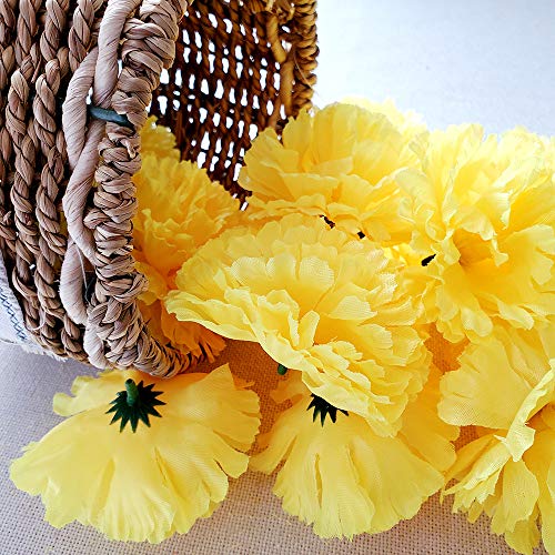 Product Cover TRvancat Marigold Flower Heads Bulk 15Pcs, Silk Artificial Flowers for DIY Wedding Party Deor 10cm (Yellow)