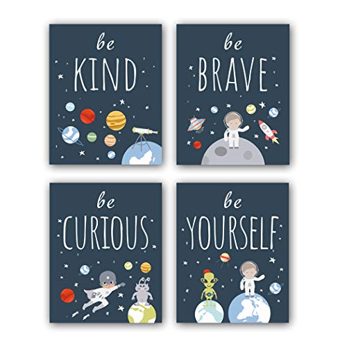 Product Cover Unframed Inspirational Art Print, Outer Space Planet Wall Art Painting,Set of 4（8