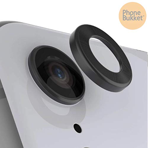 Product Cover PhoneBukket Metallic Alloy Protective Ring for Apple iPhone XR Rear Camera Lens (Black)