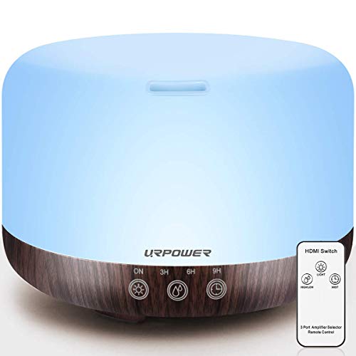 Product Cover URPOWER 1000ml Essential Oil Diffuser Remote Control 5 in 1 Ultrasonic Aromatherapy Oil Humidifier Running 20 Hours with Adjustable Mist Mode/7 Colors LED Night Light for Large Room
