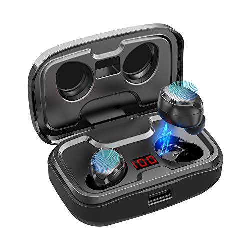 Product Cover Wireless Earbuds, AIKELA True Wireless Headphones Bluetooth 5.0 in Ear Earphones with 140H Playtime Featured Built-in Mic Headset IPX7 Waterproof Sport Bluetooth Earbuds for iPhone Android
