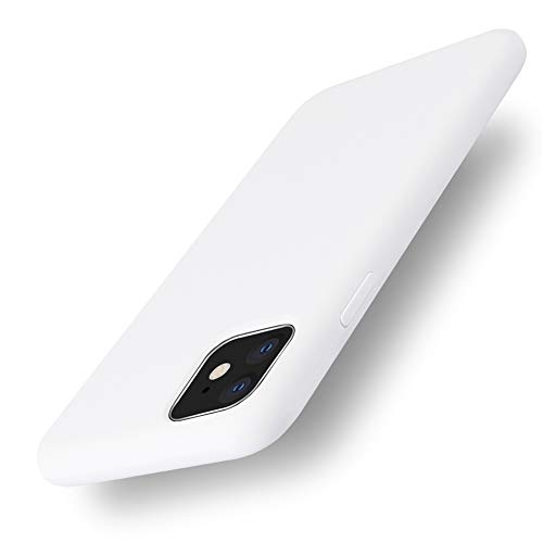 Product Cover Yajuhoy Designed for iPhone 11/XI/11R Case,Soft Liquid Silicone Slim Rubber Protective Phone Case Cover with Microfiber Lining Compatible with iPhone 11/XI/11R 6.1 inch (2019) - White