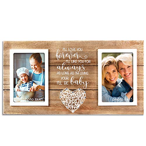 Product Cover VILIGHT Mother's Day and Wedding Gifts for Mom from Daughter Son - Mother of Bride Groom Picture Frame - Forever Your Baby I'll Be - Holds Two 4x6 Photos