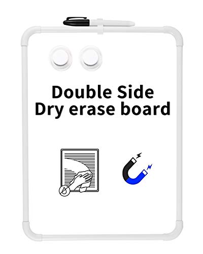 Product Cover Magnetic Dry Erase White Boards 11x14 inches ,hanging whiteboard/white borad for wall with 1 marker and magnet ,double sided dry-erase board for home,school and office