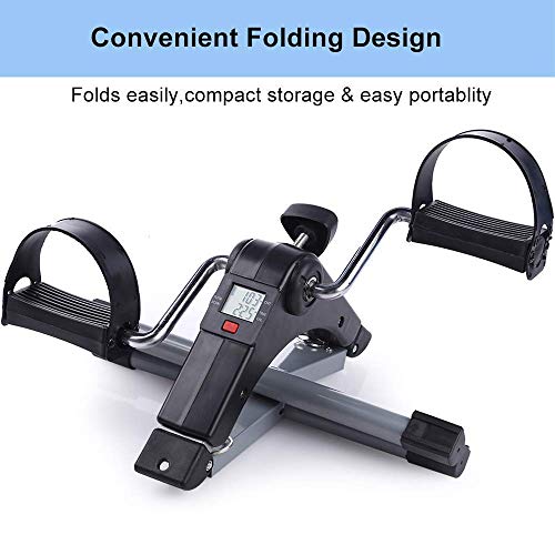 Product Cover Qualimate Exercise Cycle for Home Gym Fitness Cycle Digital Pedal Exerciser Bike Care Abdomen Exercise - Foot Pedal Exerciser - Foldable Portable Foot, Hand, Arm, Leg Exercise Pedaling Machine - Equipment for Seniors Healthcare