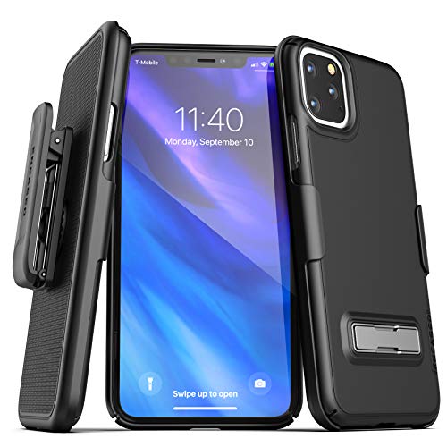 Product Cover Encased iPhone 11 Pro Belt Clip Case with Kickstand (2019 Slimline) Ultra Thin Cover with Holster - Black