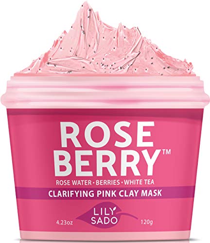 Product Cover NEW ROSE BERRY Rose Water & Pink Clay Mask with White Tea for Acne, Oily Skin & Blackheads - Anti-Aging Antioxidant Defense Against Wrinkles, Undereye Dark Circles - Best Facial Pore Reducer - 4.23 oz